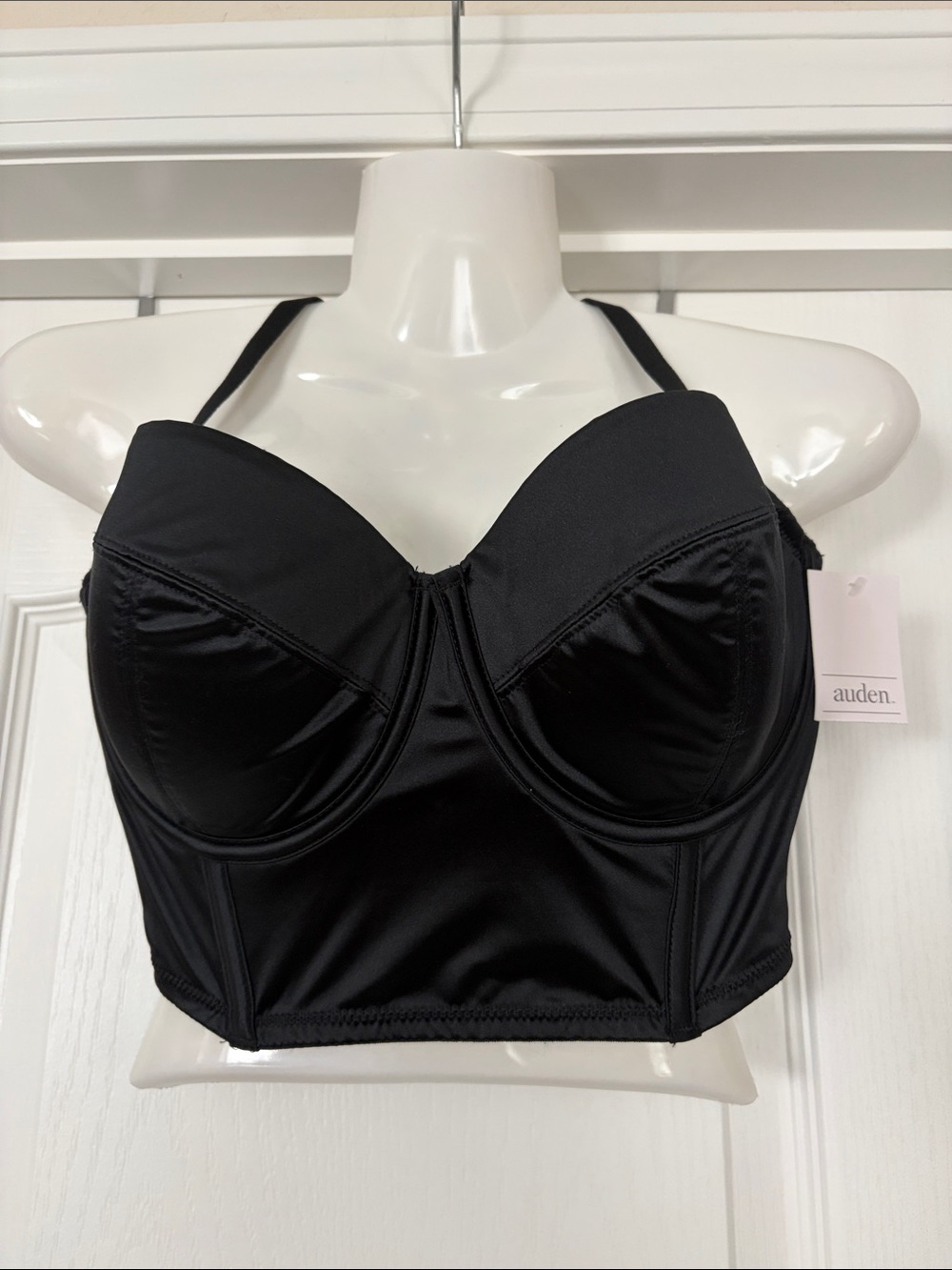 Auden Black Longline Bustier Bra Top